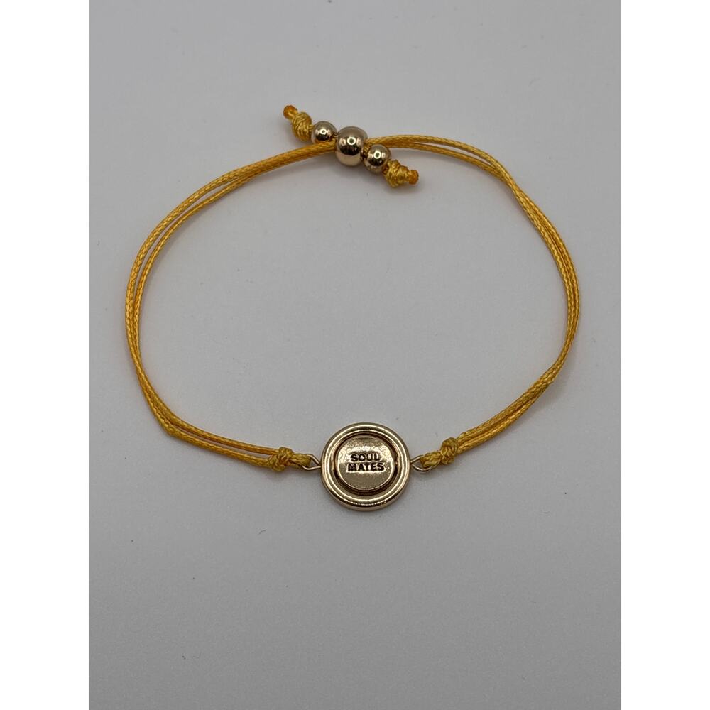 "Soul Mates" rotating charm rope bracelet 8" adjustable